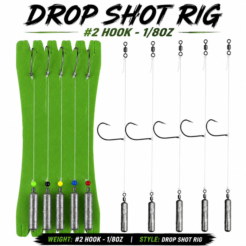 AGS Guide Series Pre-Tied Drop Shot Rigs – 5 Pack