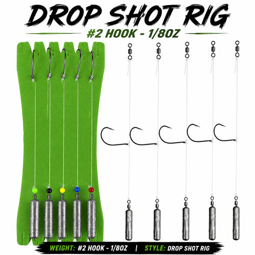 AGS Guide Series Pre-Tied Drop Shot Rigs – 5 Pack