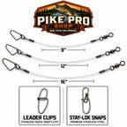 Fluorocarbon Pike Leaders (Pack of 2)